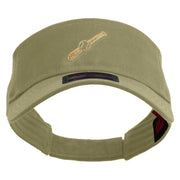 Golden Baseball Icon Embroidered Cotton Twill Sun Visor - Khaki OSFM