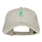 Lizard Embroidered Washed Cap