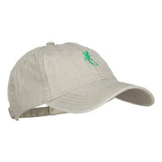 Lizard Embroidered Washed Cap