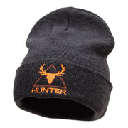 Deer Hunter Embroidered Long Knitted Beanie