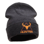 Deer Hunter Embroidered Long Knitted Beanie