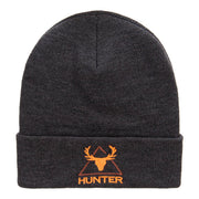 Deer Hunter Embroidered Long Knitted Beanie