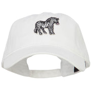 Zebra Wild Animal Patched Washed Cotton Twill Cap