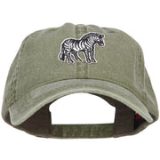 Zebra Wild Animal Patched Washed Cotton Twill Cap