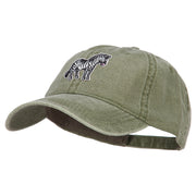 Zebra Wild Animal Patched Washed Cotton Twill Cap