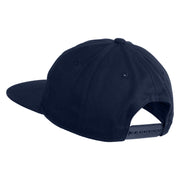 Stay Spooky Embroidered Unconstructed High Profile Cotton Flat Bill Cap - Navy OSFM