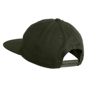 Stay Spooky Embroidered Unconstructed High Profile Cotton Flat Bill Cap - Olive OSFM