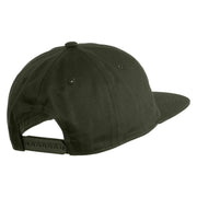 Stay Spooky Embroidered Unconstructed High Profile Cotton Flat Bill Cap - Olive OSFM