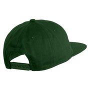 Stay Spooky Embroidered Unconstructed High Profile Cotton Flat Bill Cap - Hunter Green OSFM