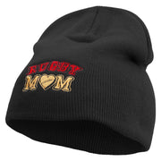 Rugby Mom Embroidered 8 inch Acrylic Short Beanie - Black OSFM