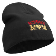 Rugby Mom Embroidered 8 inch Acrylic Short Beanie - Black OSFM