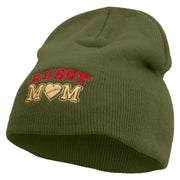 Rugby Mom Embroidered 8 inch Acrylic Short Beanie - Olive OSFM