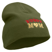 Rugby Mom Embroidered 8 inch Acrylic Short Beanie - Olive OSFM