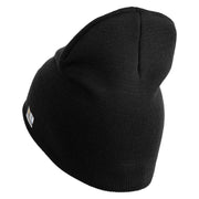 U.S. Army Special Forces Symbol Embroidered 8 Inch Solid Knit Short Beanie Made in USA - Black OSFM