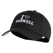 I Heart Roswell Embroidered 6 Panel Low Profile Structured Baseball Cap - Black OSFM