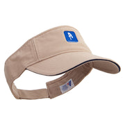 Diver Icon Embroidered Prostyle Cotton Twill Washed Visor - Khaki-Navy OSFM