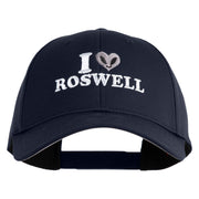 I Heart Roswell Embroidered 6 Panel Low Profile Structured Baseball Cap - Navy OSFM