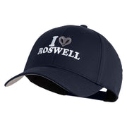 I Heart Roswell Embroidered 6 Panel Low Profile Structured Baseball Cap - Navy OSFM