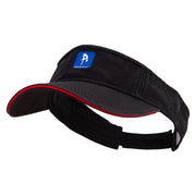 Diver Icon Embroidered Prostyle Cotton Twill Washed Visor - Black-Red OSFM