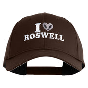 I Heart Roswell Embroidered 6 Panel Low Profile Structured Baseball Cap - Dark Brown OSFM