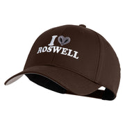I Heart Roswell Embroidered 6 Panel Low Profile Structured Baseball Cap - Dark Brown OSFM