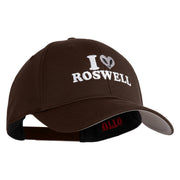 I Heart Roswell Embroidered 6 Panel Low Profile Structured Baseball Cap - Dark Brown OSFM