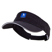 Diver Icon Embroidered Prostyle Cotton Twill Washed Visor - Navy-White OSFM