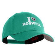 I Heart Roswell Embroidered 6 Panel Low Profile Structured Baseball Cap - Cactus Green OSFM