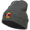 Zimbabwe Flag Map Embroidered Long Beanie