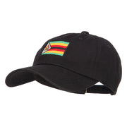 Zimbabwe Flag Embroidered Washed Cap