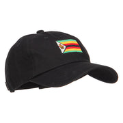 Zimbabwe Flag Embroidered Washed Cap