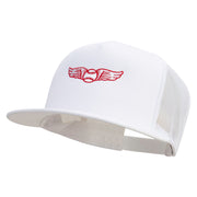 Baseball Wing Embroidered 5 Panel Mesh Trucker Snapback Cap