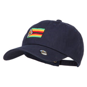 Zimbabwe Flag Embroidered Washed Cap