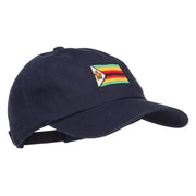 Zimbabwe Flag Embroidered Washed Cap