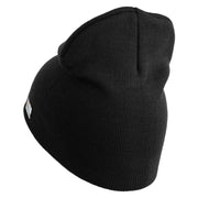 U.S. Army 1st Armored Division  Symbol Embroidered 8 Inch Solid Knit Short Beanie Made in USA - Black OSFM