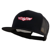 Baseball Wing Embroidered 5 Panel Mesh Trucker Snapback Cap