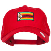 Zimbabwe Flag Embroidered Washed Cap