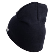 U.S. Army 1st Armored Division  Symbol Embroidered 8 Inch Solid Knit Short Beanie Made in USA - Navy OSFM