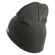 U.S. Army 1st Armored Division  Symbol Embroidered 8 Inch Solid Knit Short Beanie Made in USA - Charcoal OSFM