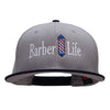 Barber Life Embroidered Two Tone Superior Cotton Twill Flat Bill Snapback Cap