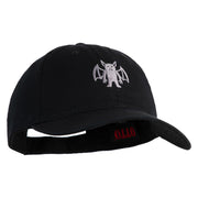 Simple Batsquatch Logo Embroidered 6 Panel Washed Low Profile Dad Hat - Black OSFM