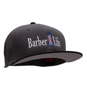 Barber Life Embroidered Two Tone Superior Cotton Twill Flat Bill Snapback Cap