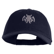 Simple Batsquatch Logo Embroidered 6 Panel Washed Low Profile Dad Hat - Navy OSFM