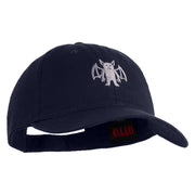 Simple Batsquatch Logo Embroidered 6 Panel Washed Low Profile Dad Hat - Navy OSFM