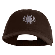 Simple Batsquatch Logo Embroidered 6 Panel Washed Low Profile Dad Hat - Dark Brown OSFM