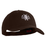 Simple Batsquatch Logo Embroidered 6 Panel Washed Low Profile Dad Hat - Dark Brown OSFM