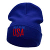 Made In The USA Phrase Embroidered Long Knitted Beanie