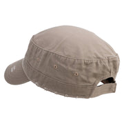 Windsurfing Embroidered Enzyme Frayed Solid Army Caps - Khaki OSFM