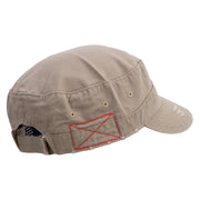 Windsurfing Embroidered Enzyme Frayed Solid Army Caps - Khaki OSFM