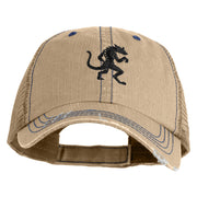 El Chupacabra Embroidered Low Profile Special Cotton Mesh Cap - Khaki OSFM